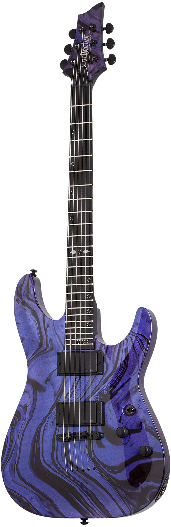 Schecter C-1 Hydro Dip Purple Obsidian