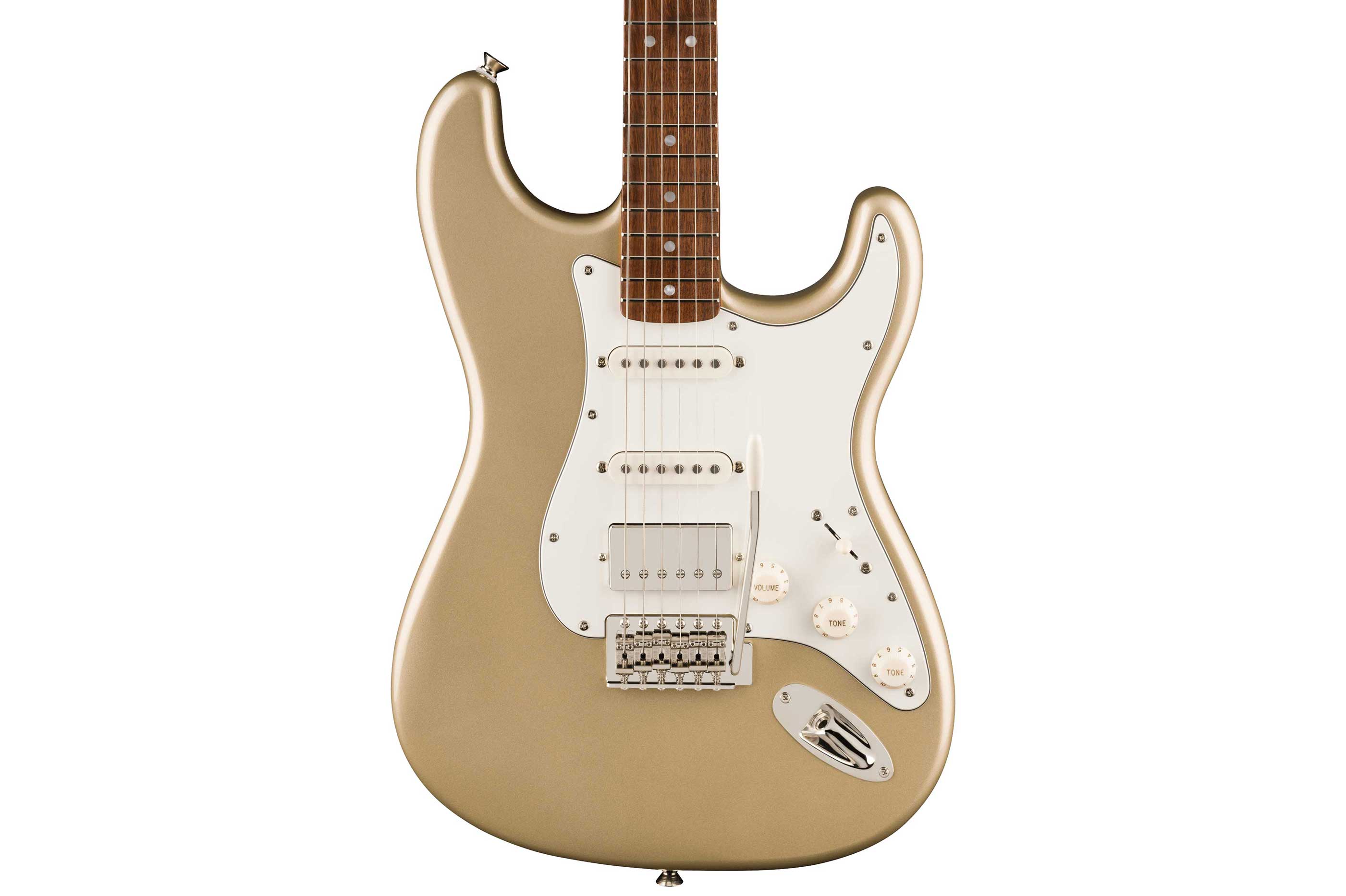 Squier Limited Edition FSR Classic Vibe 60s Stratocaster HSS Parchment Pickguard Shoreline Gold Indian Laurel Fingerboard