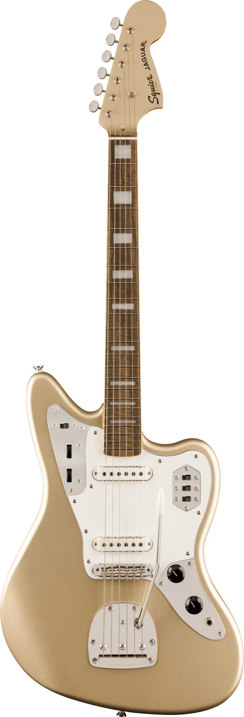 Squier Limited Edition Classic Vibe 70s Jaguar Matching Headstock Shoreline Gold Indian Laurel Fingerboard