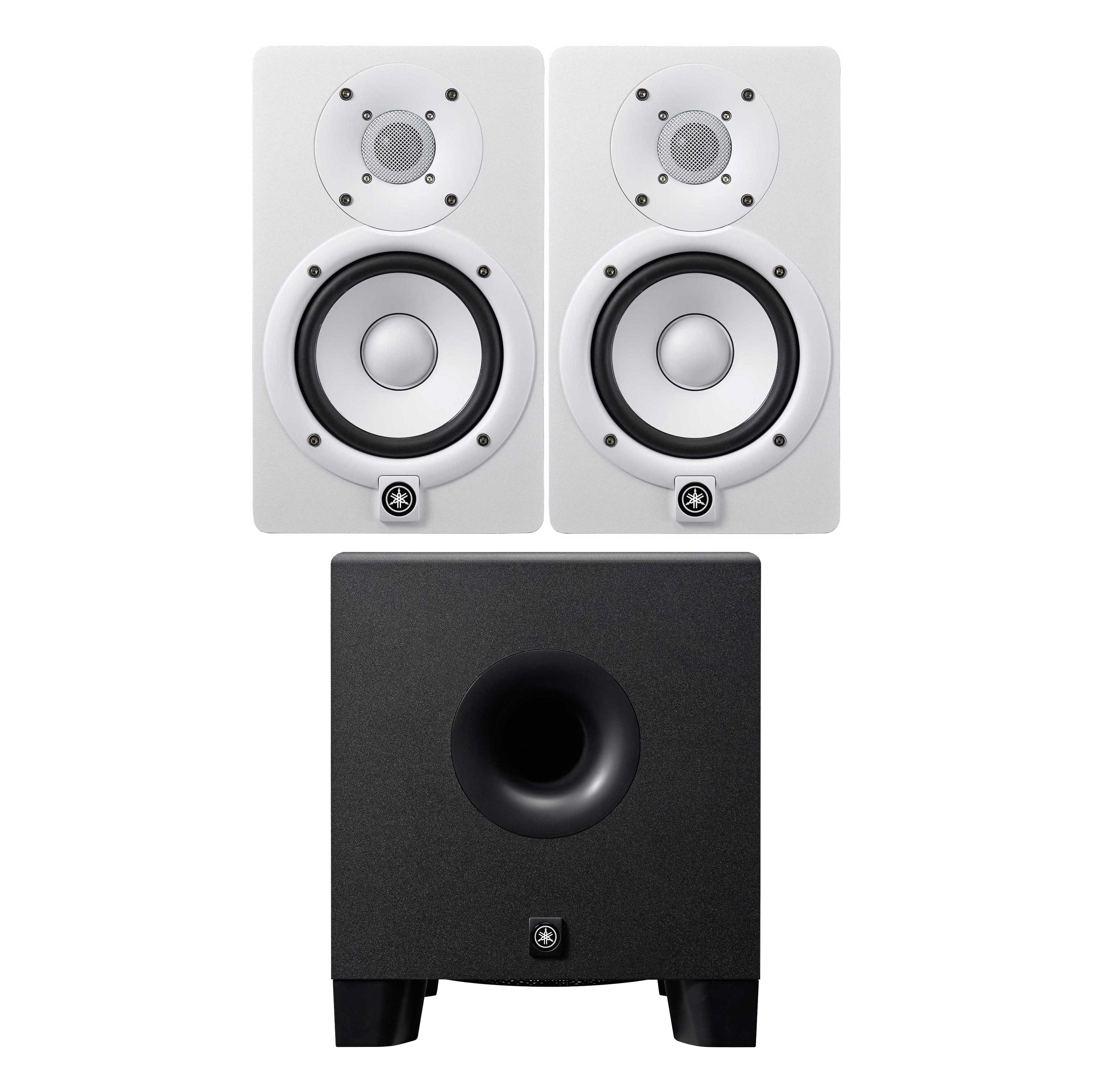 Yamaha HS5 Studio Monitor White (Pair) and Sub Package