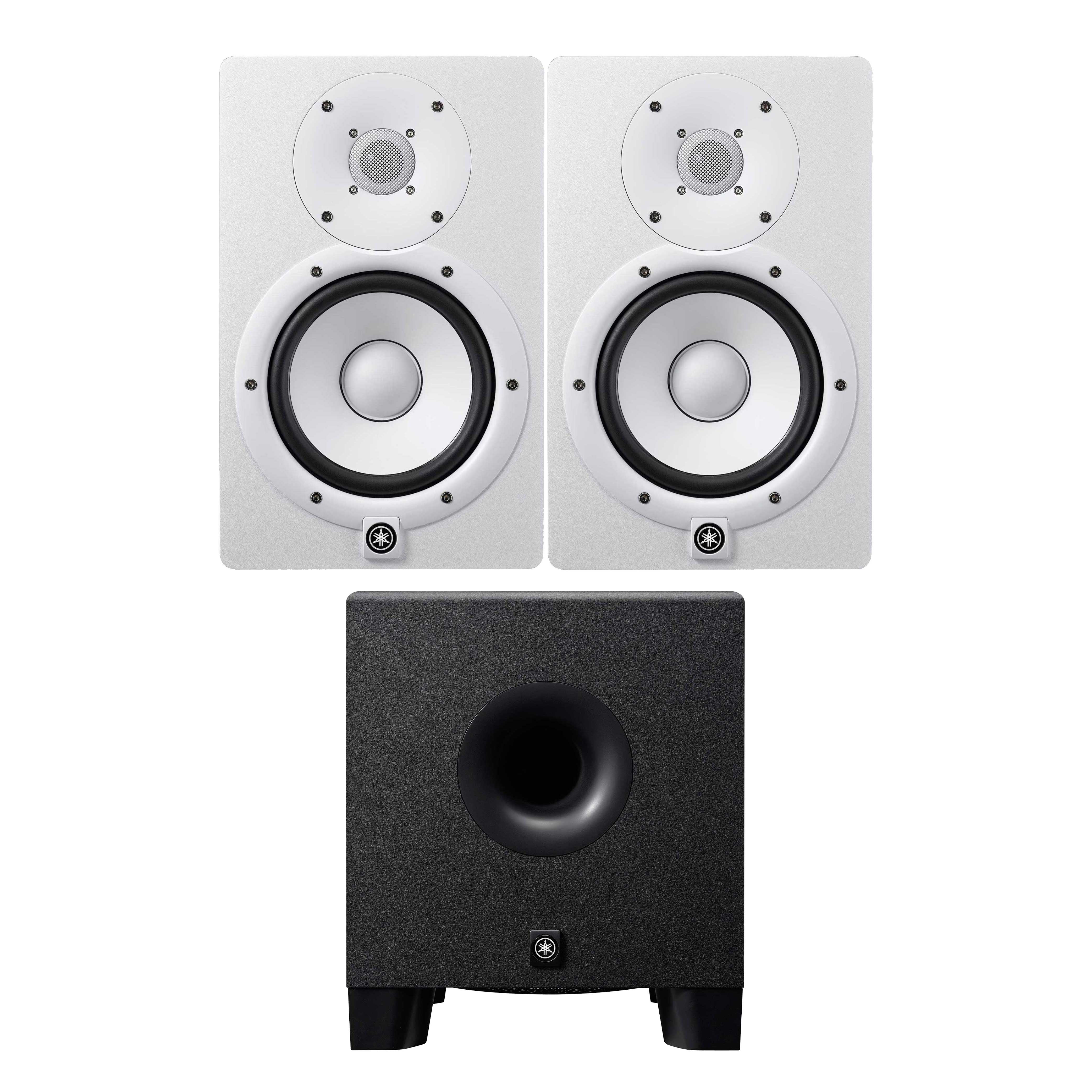 Yamaha HS7 Studio Monitor White (Pair) and Sub Package