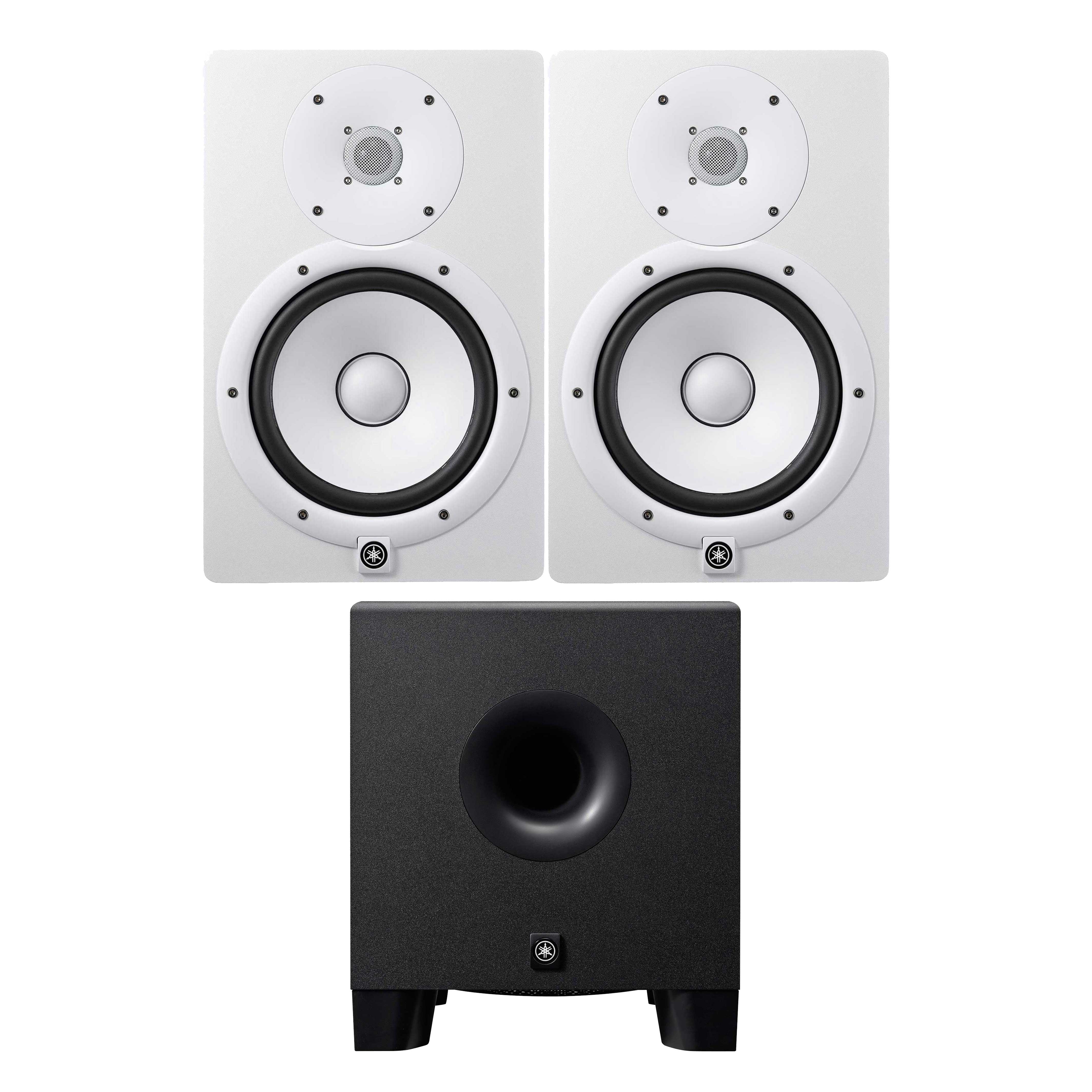 Yamaha HS8W Studio Monitor White (Pair) and Sub Package