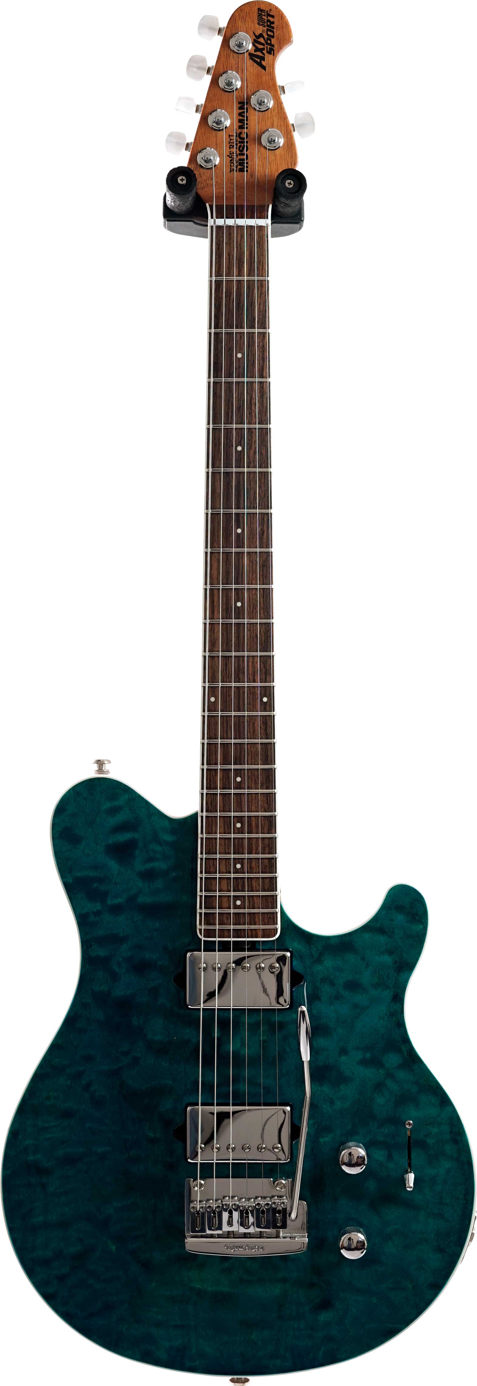 Music Man 2018 BFR Axis Super Sport Aqua Blue Quilt with Bound Rosewood Fingerboard (Pre-Owned)