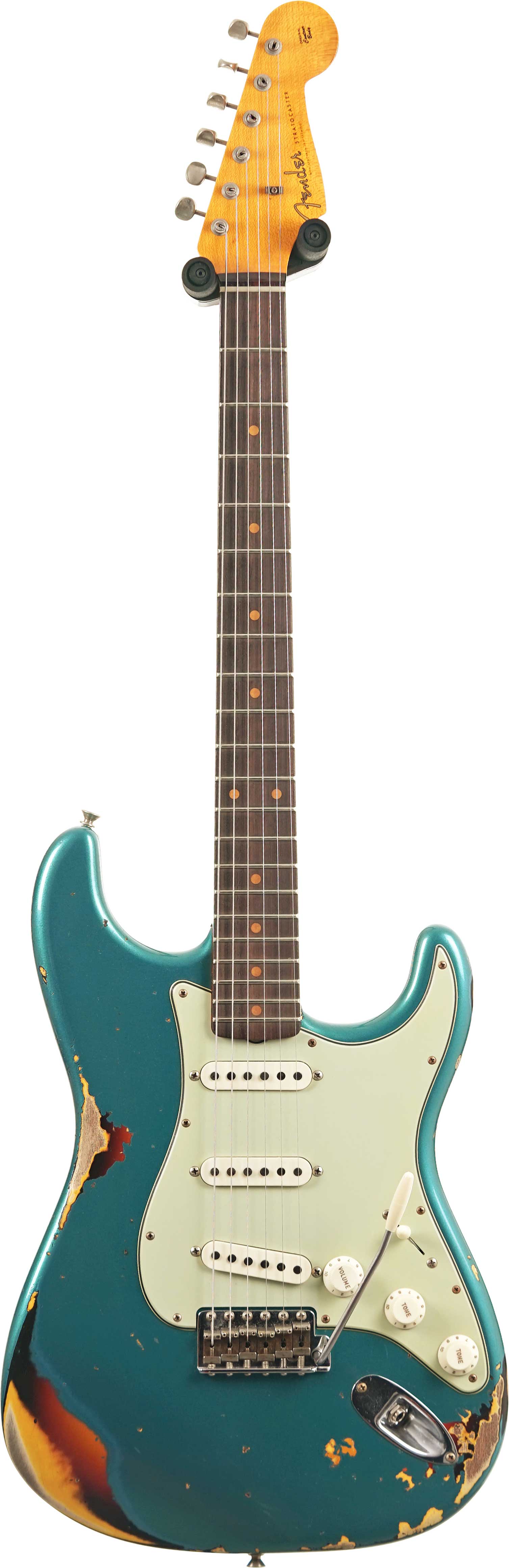 Fender Custom Shop 2023 61 Stratocaster Heavy Relic Aged Ocean Turquoise Over 3-Colour Sunburst (Pre-Owned) #CZ566326
