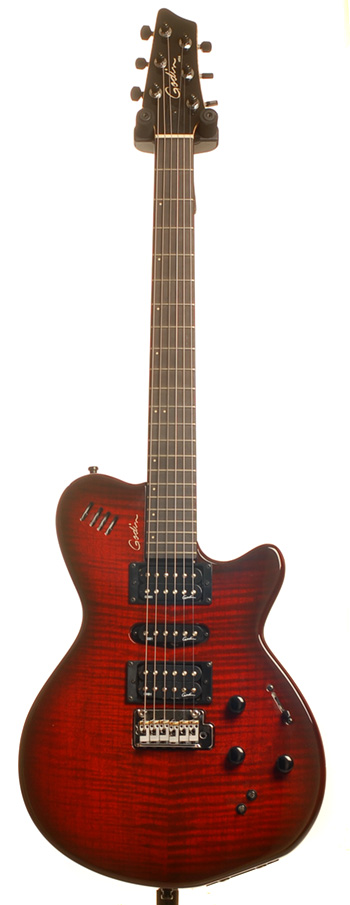 Godin xtSA Leaftop Dark Trans Red