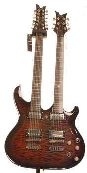 Dean DGK Hard Tail Double Neck Tiger Eye Finish
