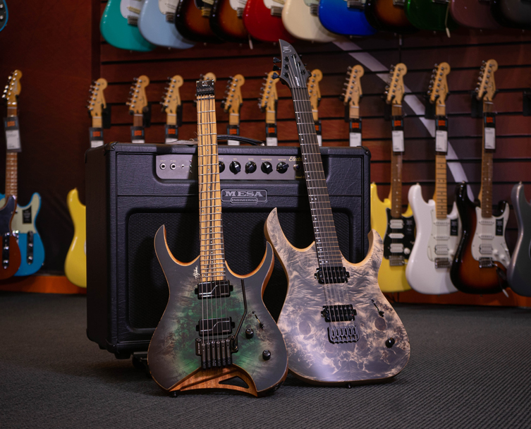 Boutique store metal guitars